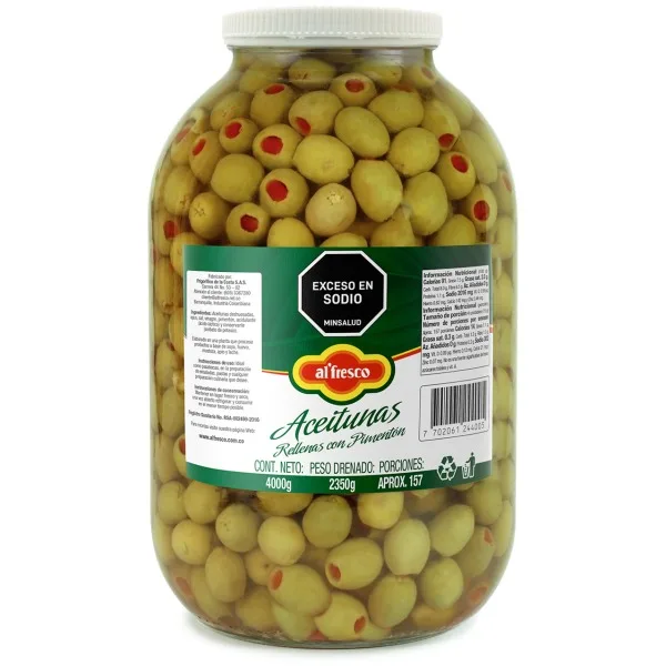 Aceituna Rellena Piment. Alfa x4000g