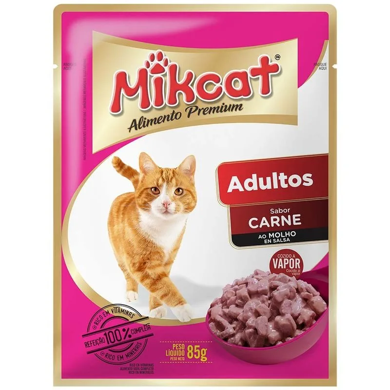 Pouche Mikcat Carne Cachorro x85g