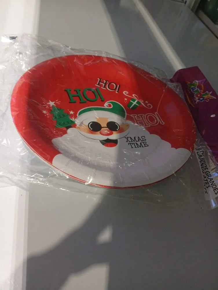 Plato Carton 9'' Santa Navidad Rumba x8u