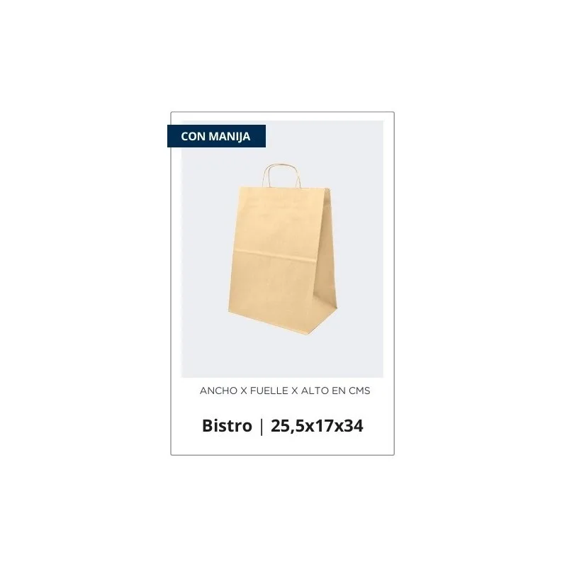 Bolsa PapelBisS/Mani25.5x34x17x50u Mader