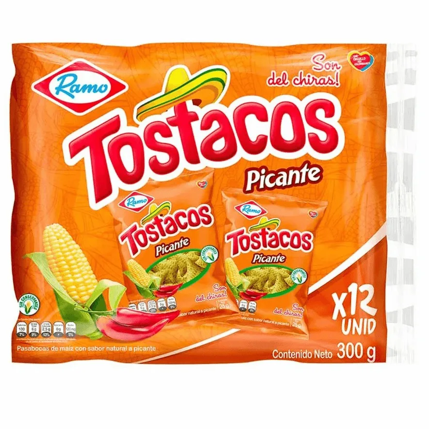 Tostacos Picantes Paquete 12ux25g