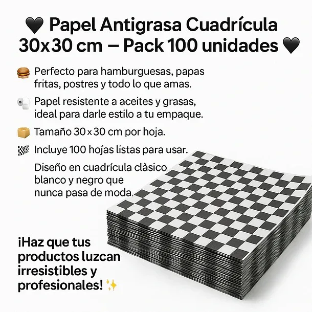Hojas Antigrasa Impres 30x30 Hot Nh x1kg