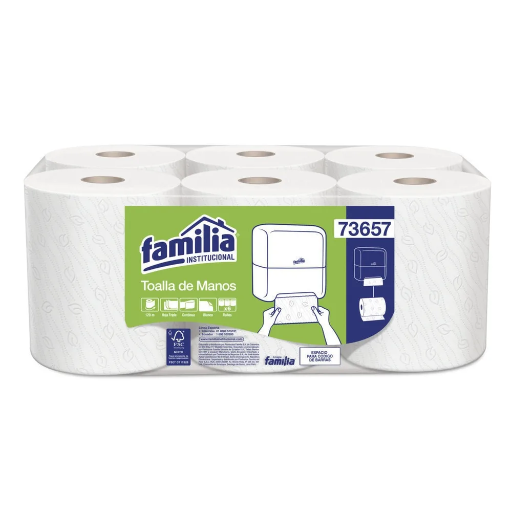 Toalla Mano 3 hojas x120mtx6u 73657