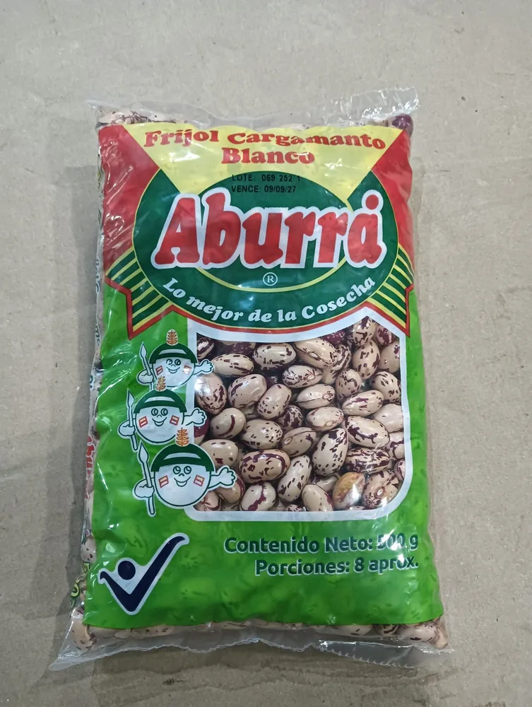 Frijol Cargamanto Blanco Aburra x500g
